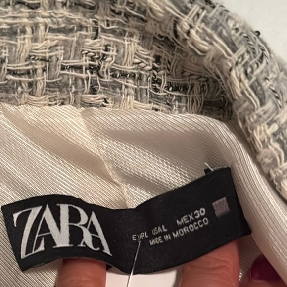 Zara Women's Gray Tweed Jacket Large - Picture 8 of 8